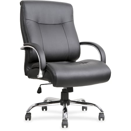 Lorell Deluxe Big & Tall Chair, Bonded Leather, Black LLR40206